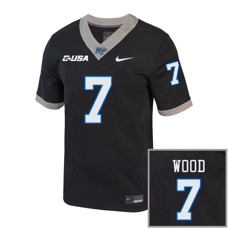 Men-Youth #7 Zaylin Wood Middle Tennessee State Blue Raiders 2023 College Football Jerseys Stitched-